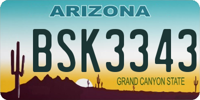 AZ license plate BSK3343