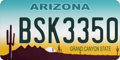 AZ license plate BSK3350