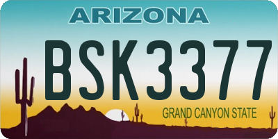 AZ license plate BSK3377