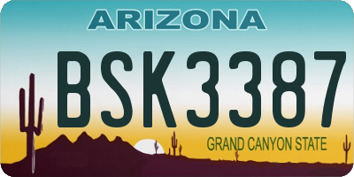 AZ license plate BSK3387
