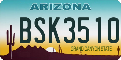 AZ license plate BSK3510