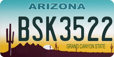AZ license plate BSK3522