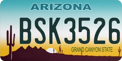 AZ license plate BSK3526