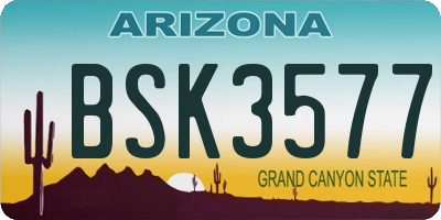 AZ license plate BSK3577