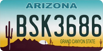 AZ license plate BSK3686