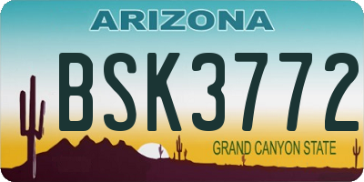 AZ license plate BSK3772