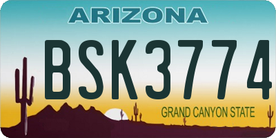 AZ license plate BSK3774