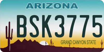 AZ license plate BSK3775