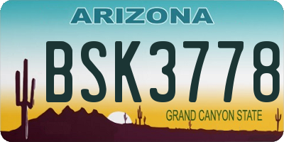 AZ license plate BSK3778