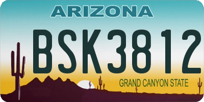 AZ license plate BSK3812