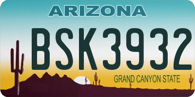 AZ license plate BSK3932