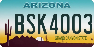 AZ license plate BSK4003