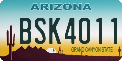 AZ license plate BSK4011