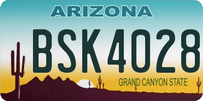 AZ license plate BSK4028