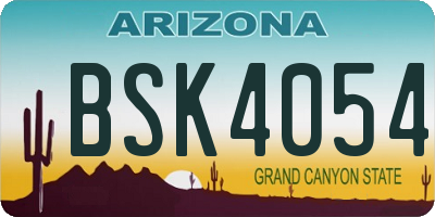 AZ license plate BSK4054