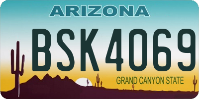 AZ license plate BSK4069