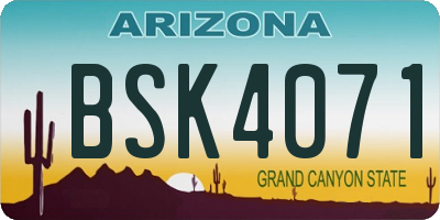 AZ license plate BSK4071