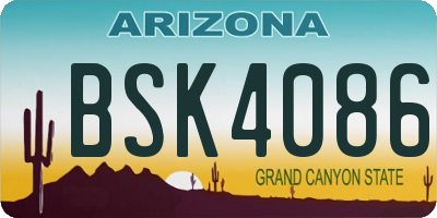AZ license plate BSK4086