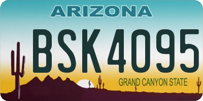 AZ license plate BSK4095