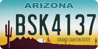 AZ license plate BSK4137