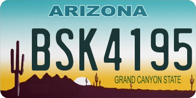 AZ license plate BSK4195