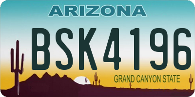 AZ license plate BSK4196
