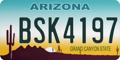 AZ license plate BSK4197