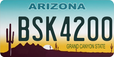 AZ license plate BSK4200