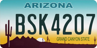 AZ license plate BSK4207