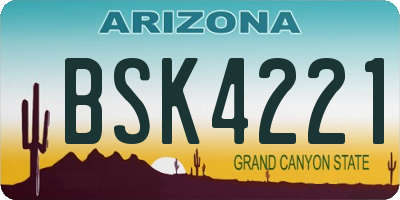 AZ license plate BSK4221