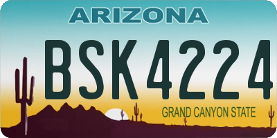 AZ license plate BSK4224