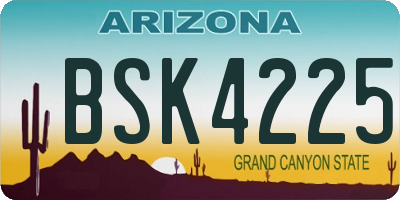 AZ license plate BSK4225