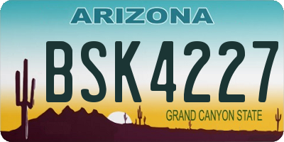 AZ license plate BSK4227