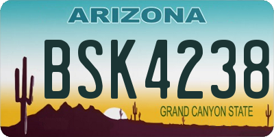 AZ license plate BSK4238