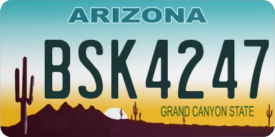 AZ license plate BSK4247