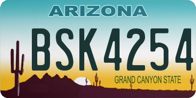 AZ license plate BSK4254