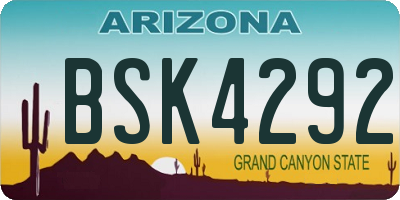 AZ license plate BSK4292