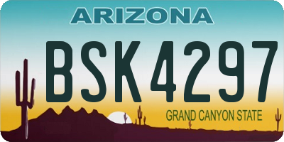 AZ license plate BSK4297