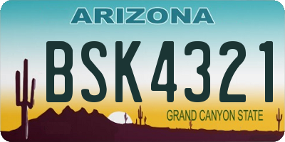 AZ license plate BSK4321