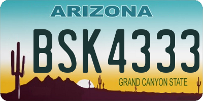AZ license plate BSK4333