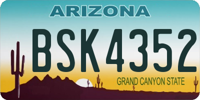 AZ license plate BSK4352