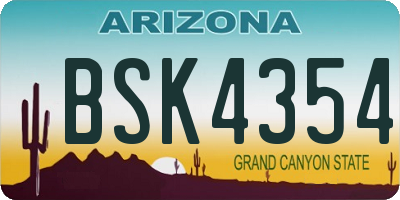 AZ license plate BSK4354