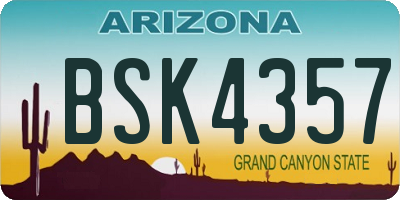 AZ license plate BSK4357