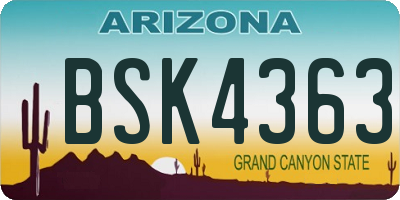 AZ license plate BSK4363