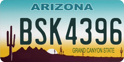 AZ license plate BSK4396