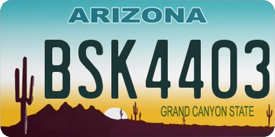 AZ license plate BSK4403