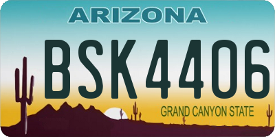 AZ license plate BSK4406
