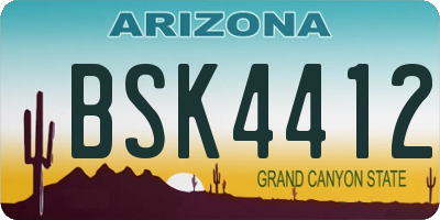 AZ license plate BSK4412
