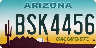 AZ license plate BSK4456