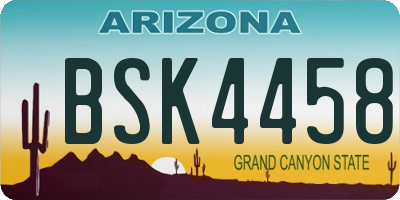 AZ license plate BSK4458